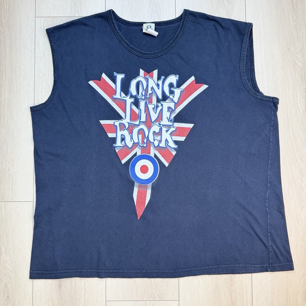 VTG Y2K Long Live Rock Tank Top Mens 4XL Black Graphic Sleeveless Cotton Canada